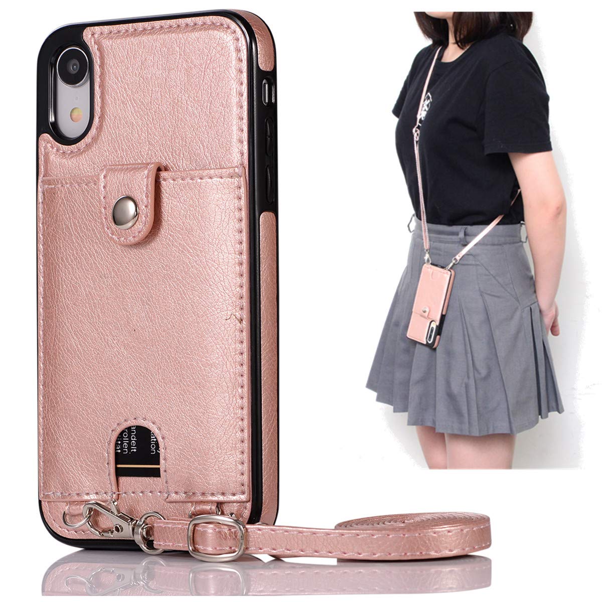 iPhoneX 5.8インチ カバー ケース ショルダー カード収納 ピンク iPhoneX 5.8インチ カバー ケース ショルダー カード収納 ピンク