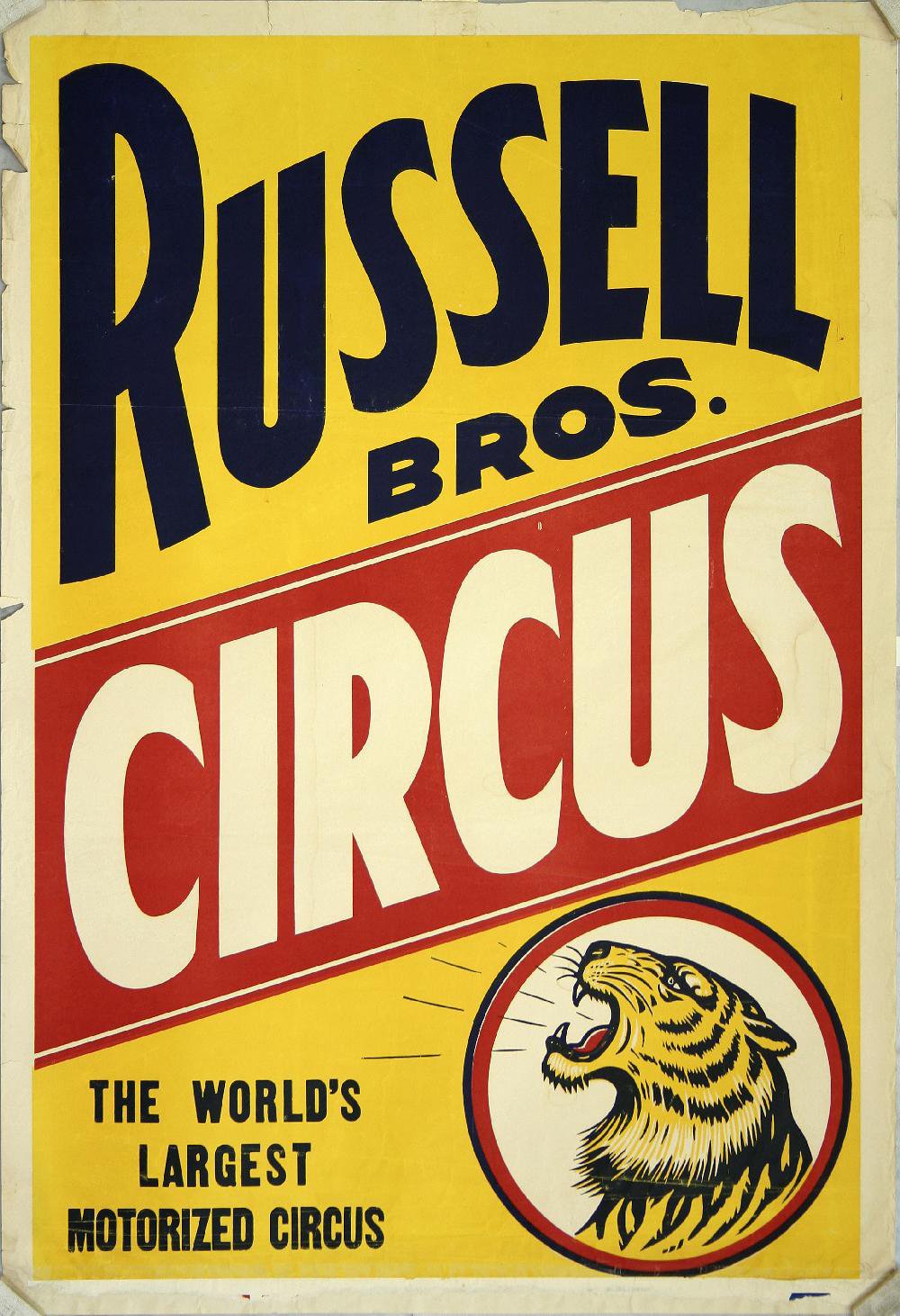 Póster de circo vintage Russell Bros decoración de pared con marco