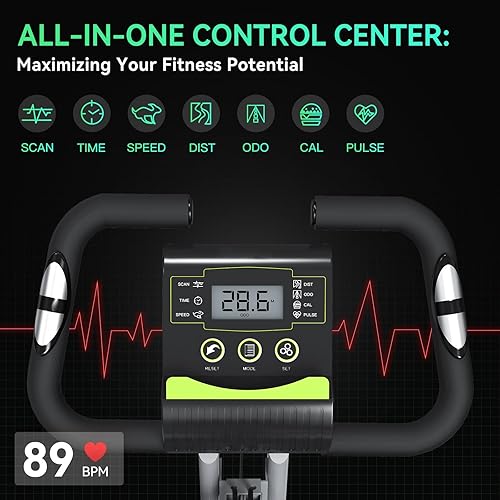 Miniatura 4 de Bicicleta estática plegable para el hogar, bicicleta de entrenamiento interior 5 en 1, bicicleta de ciclismo con resistencia magnética silenciosa de