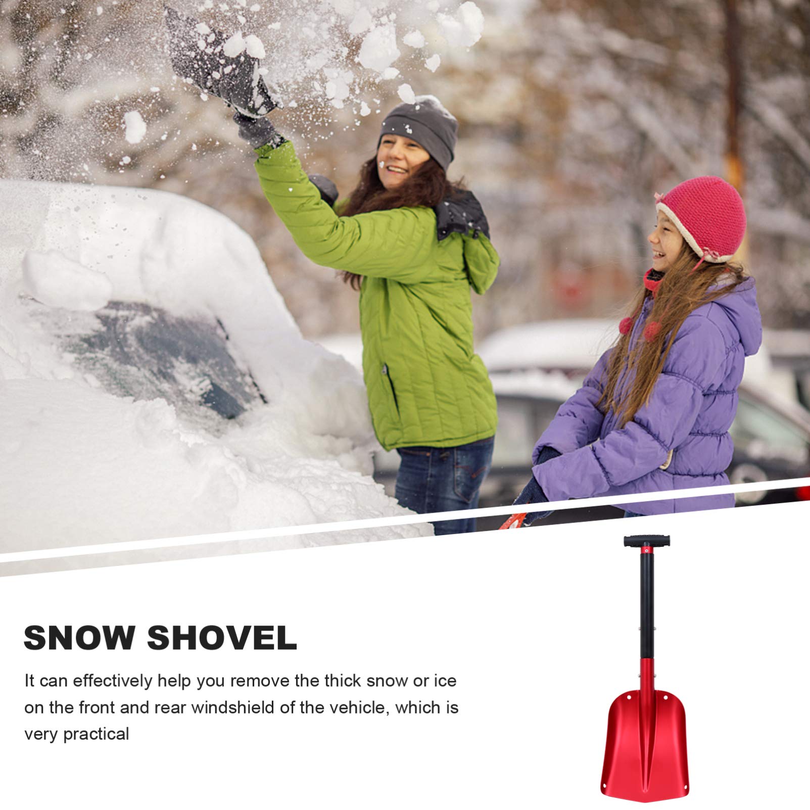 YARNOW Pala De Nieve Telescópica para Vehículos Quitanieves Multiusos De Aluminio Herramienta para Limpiar Nieve y Hielo Coches Usada Invierno