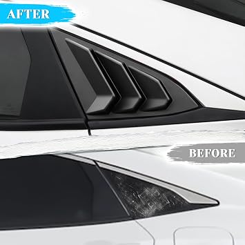 Rear Side Window Louvers for 10th Generation Civic Sedan Honda Civic 2016-2021 Exterior Accessories Air Vent Window Scoop Shade Blind Cover Matte Black