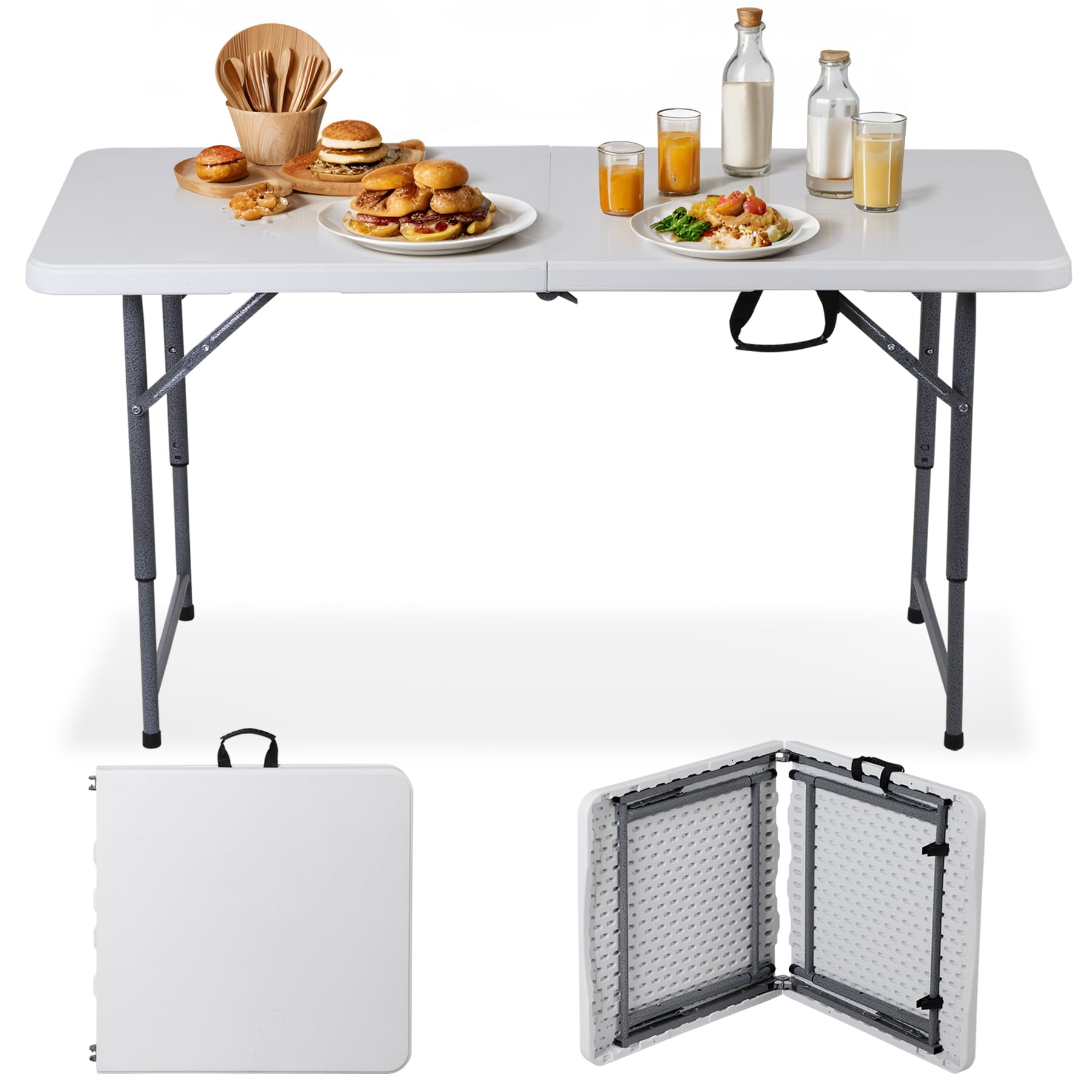Amazon.com : ZenStyle 4 ft Folding Table, 48x24 Inch White