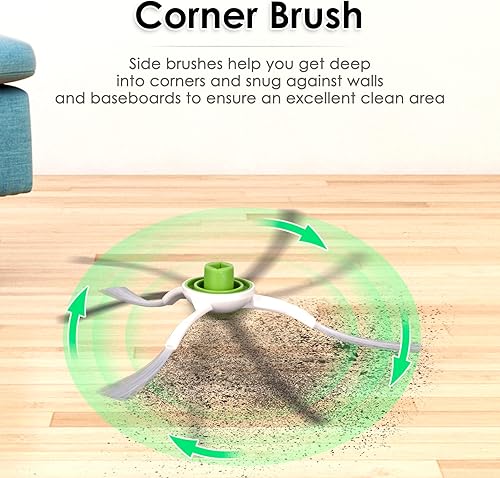 Miniatura 3 de (10 piezas) T20 Omni Side Brush Piezas de repuesto compatibles con ECOVACS DEEBOT T20 Omni  T20e OmniX1 Omni  X1 Omni (Blanco) T10T10 PlusT10 Turbo