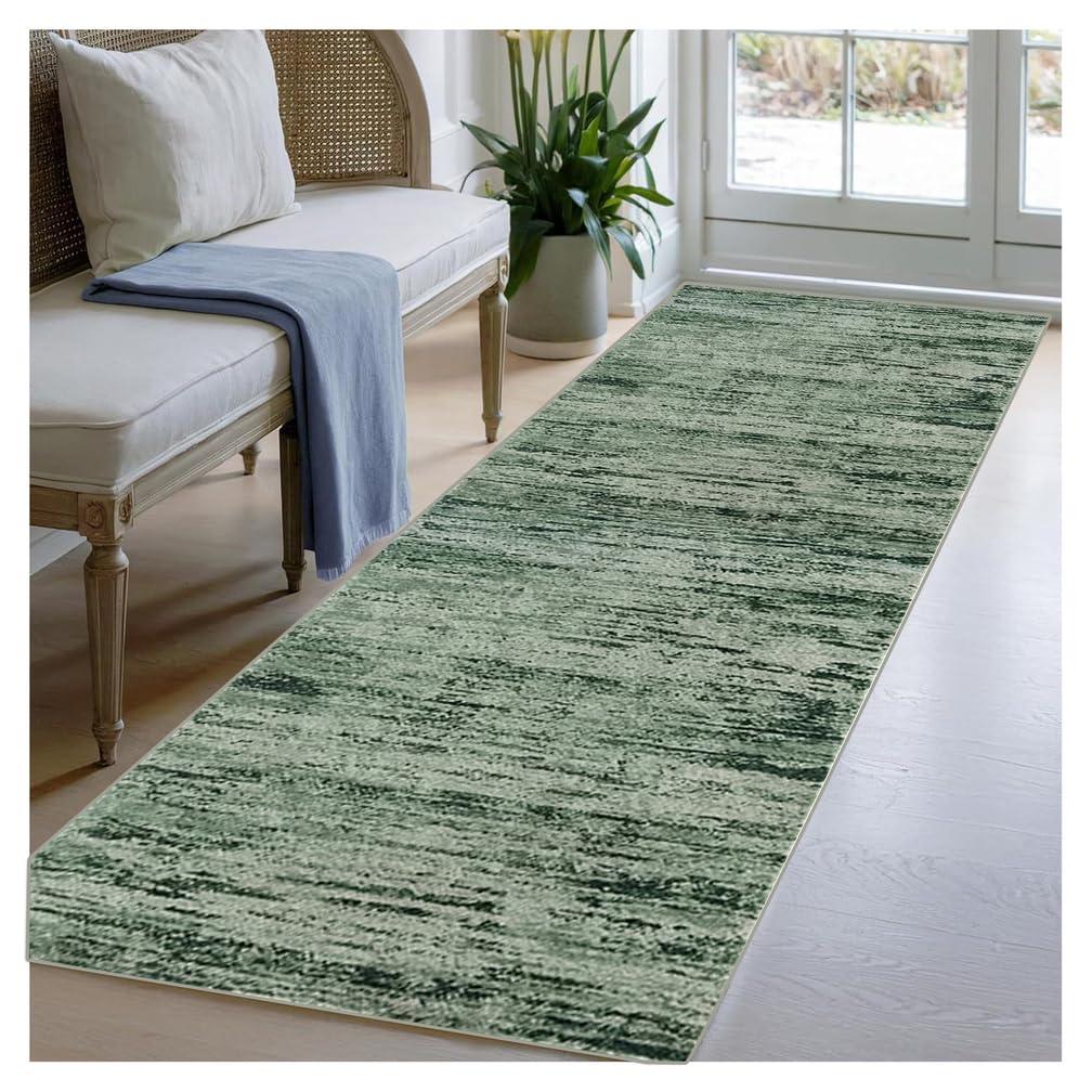Tappeto Runner Lungo Per Corridoio 50x300cm Verde Antiscivolo Lavabile Passatoia Cucina Tappeti Moderno Soggiorno Salotto Camera Da Letto Scendiletto Lavanderia Ingresso Interno Pelo Corto
