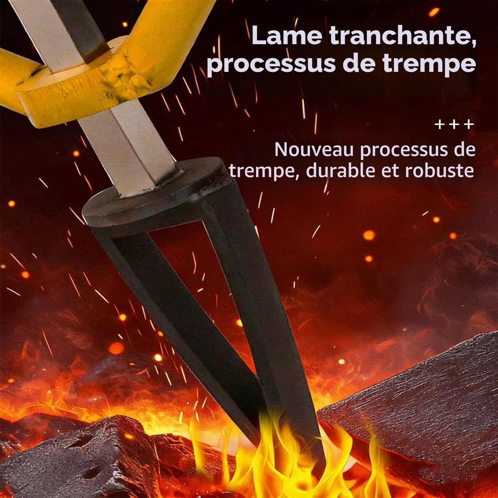 Fendeuse à bois manuelle – Outil portable robuste pour fendre rapidement et facilement les bûches, idéal pour le bois de chauffage, les feux de camp et une utilisation en extérieur