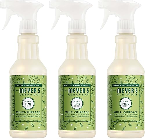 MRS. MEYER'S CLEAN DAY - Spray limpiador multisuperficie, fórmula libre de crueldad, pino de Iowa, 16 onzas líquidas (paquete de 3)