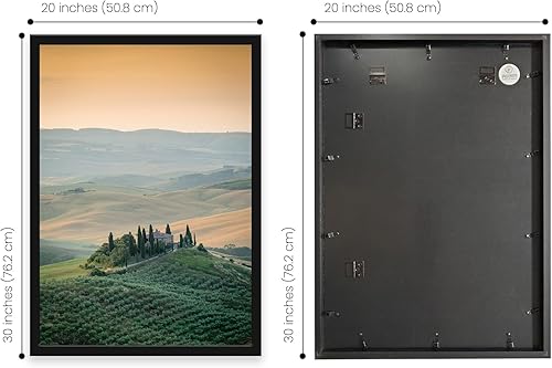 Miniatura 10 de Marco de 18 x 24 pulgadas, opciones de visualización vertical y horizontal, marco de fotos negro, plexiglás premium y marco de póster delgado. Ideal
