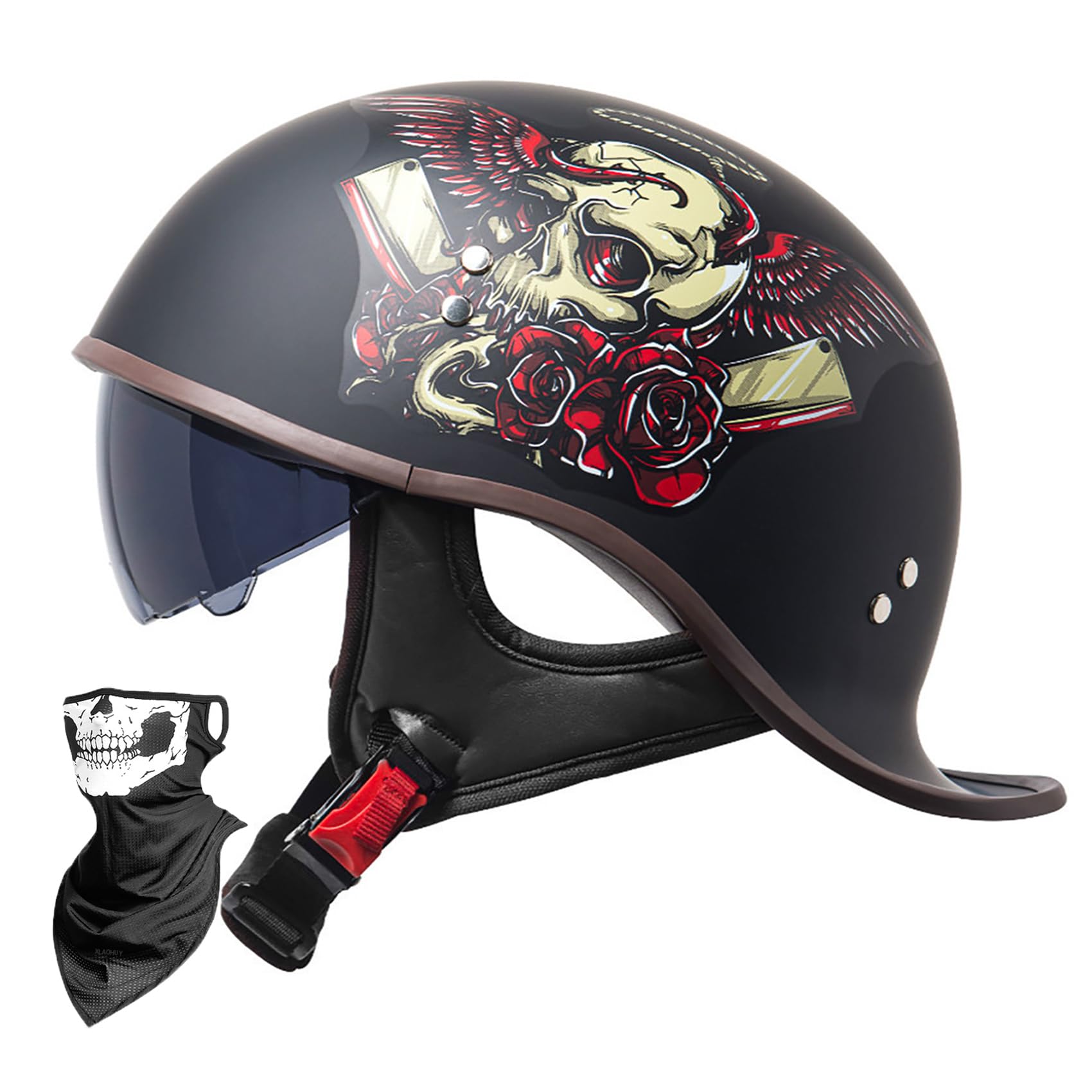 Amazon.co.jp: XLAOHUY 半ヘル ダックテール 超軽量 フェイスカバー