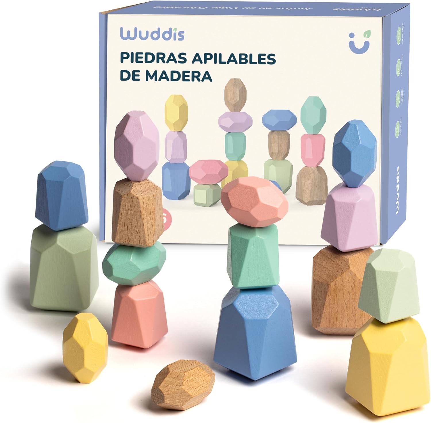 Juego educativo Piedras apilables de madera por 12,66€ (marcando aplicar cupón)