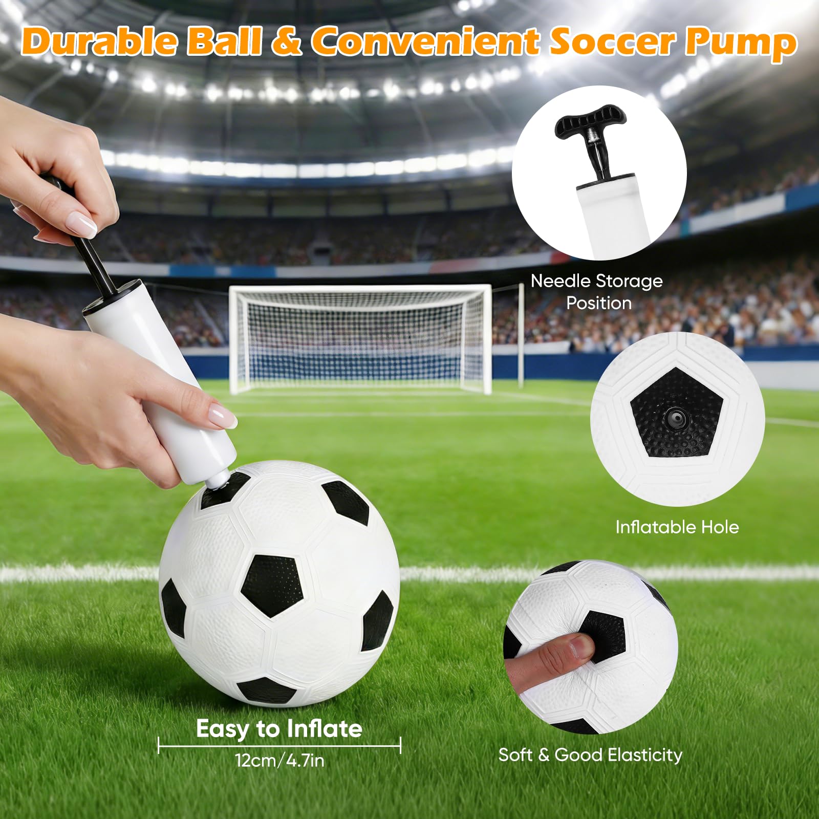 Set di 2 porte da calcio per bambini - Porte da calcio con pratica borsa per il trasporto, giochi all'aperto per bambini con pallone da calcio, pompa ad aria, 8 picchetti di ancoraggio