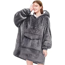 YUGYVOB Blanket Hoodie Oversized Sherpa, Wearable Blanket Warm & Cozy, Sweatshirt with Gaint Pocket, Gifts for Women, Men