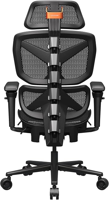 COUGAR Terminator Air Ergonomic Chair High Back Mesh Office Chair with Adaptive Lumbar Support, 3D Super-Wide Headrest, 3D Armrests, Weight-Balanced Tilt and Silent Casters