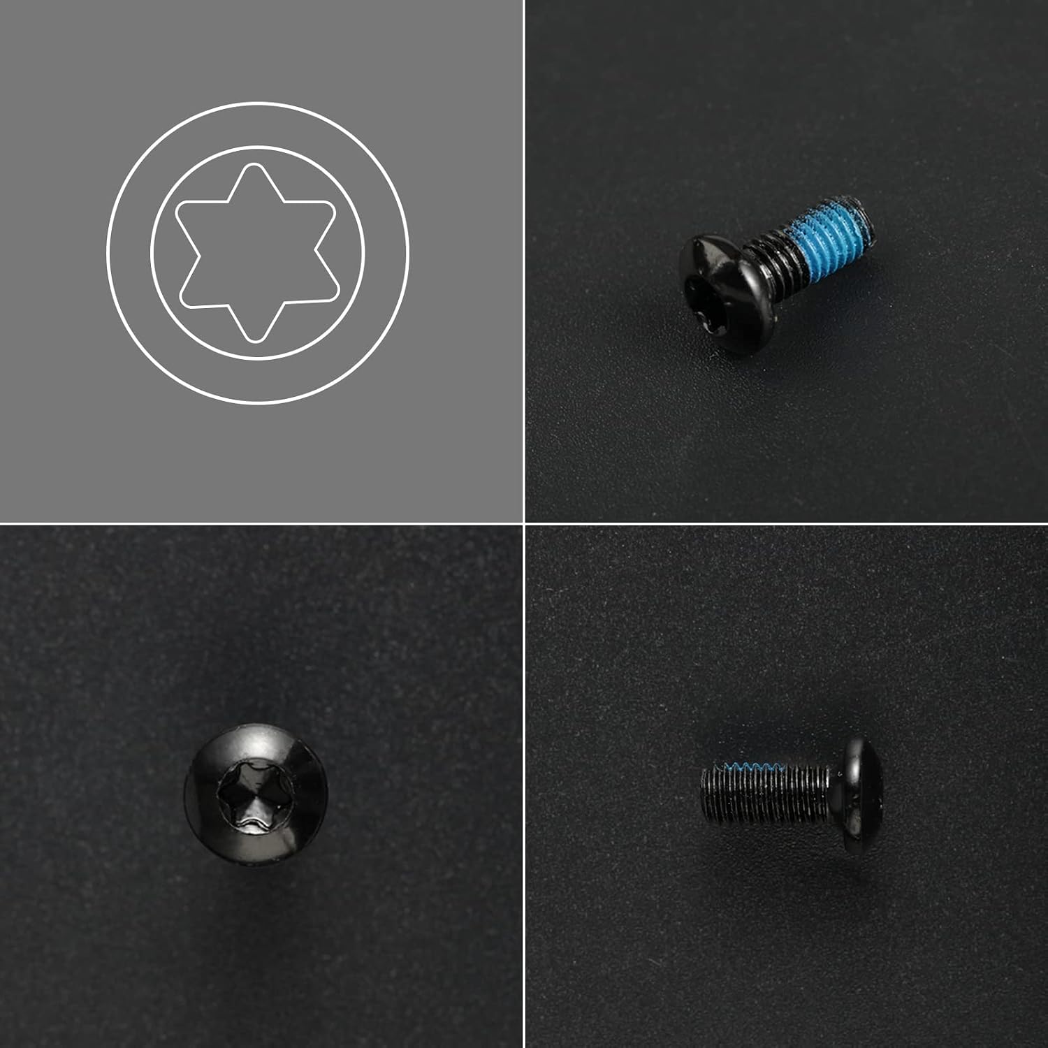 12 Pcs Bicycle Disc Brake Bolts M5x10mm MTB Rotor Bolts Black Bicycle Rotor Screws Disc Rotor Bolts with 1 Pcs T25 Torx Wrench L for Road Bike Mountain Bike