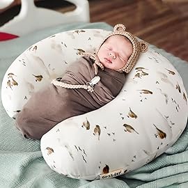 GRSSDER Nursing Pillow Cover, Stretchy Soft Minky Breast Feeding Pillow Covers, Fit Most Nursing Support Pillows for Breastfeeding, Comfortable Safe Pillow Cover, Lovely Birds