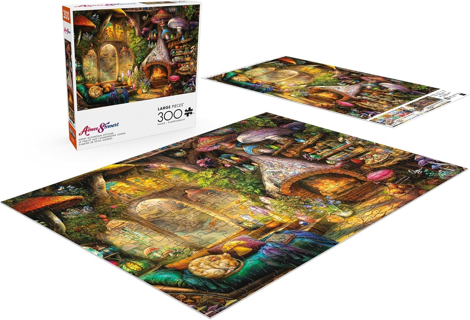 Buffalo Games - Aimee Stewart - Merry Mushroom Cottage - Jigsaw Puzzle for Adults - Challenging Puzzle Perfect for Game Nights - Finished Size is 21.25 x 15.00