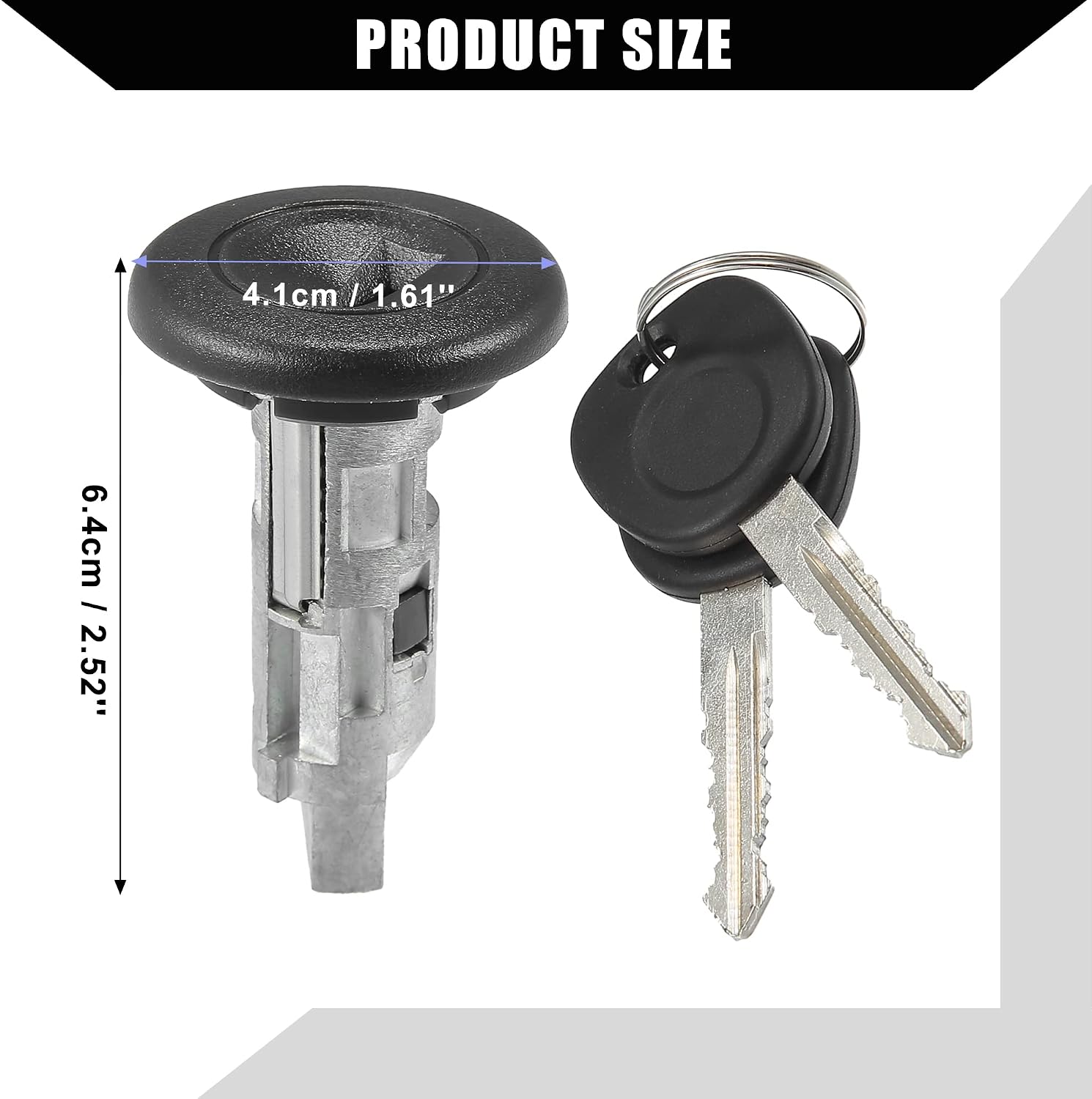 15298923 / Inner/Ignition Switch Cylinder Lock Steering Lock Cylinder/with 2 Keys for Chevy Silverado 2003-2006 for GMC Sierra 2003-2006 / Metal / 1 Set/Silver Tone