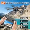 Dron GPS con cámara para adultos - 4K con controlador con pantalla FPV de 4.5", 60 min de vuelo, motor sin escobillas plegable, retorno automático, sígueme, 3 modos de velocidad para principiantes - regalo menos de 249g 2