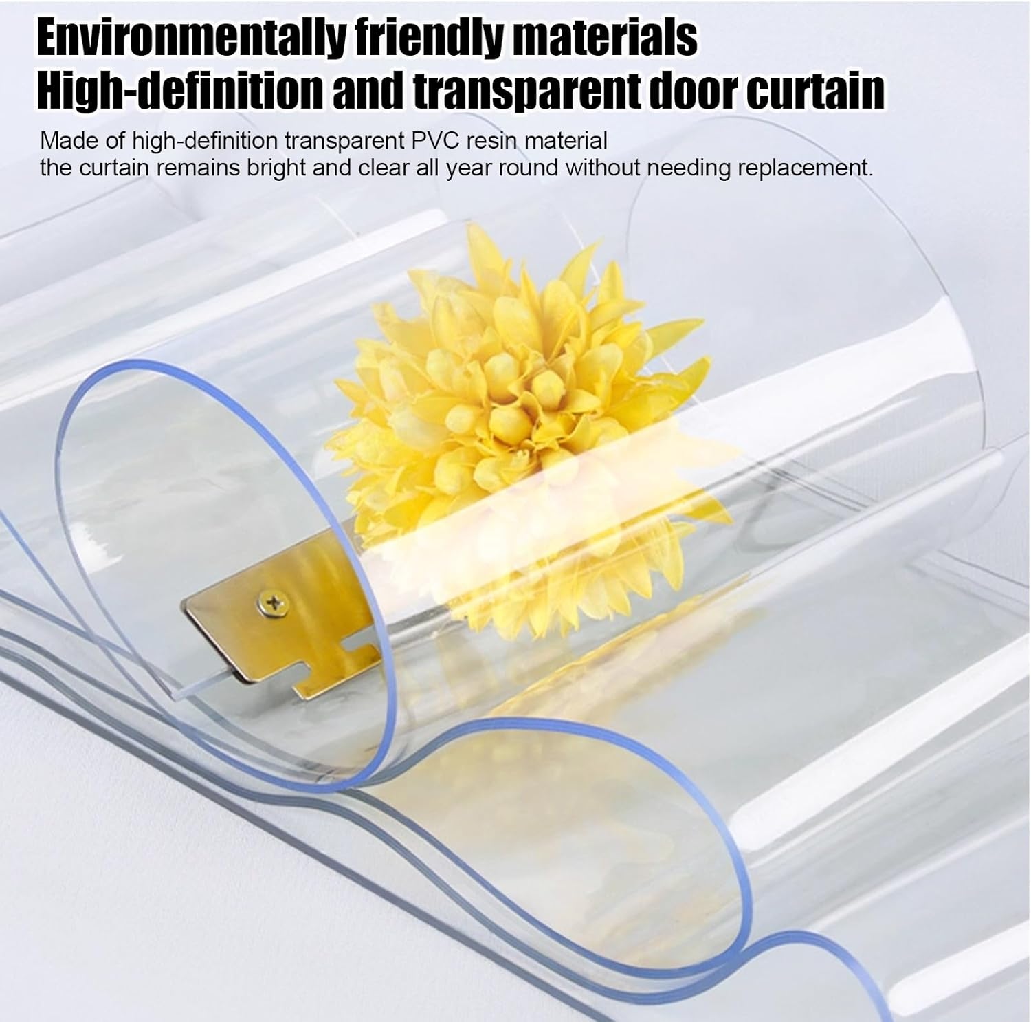 PVC Soft Doors Curtain，Vinyl Strip Curtain PVC Replacement Strip Door Clear Plastic Strips Freezer Curtains for Door Flap, Winter, Commercial, Warehouse Doors(W90xH250cm/35.43x98.43in)
