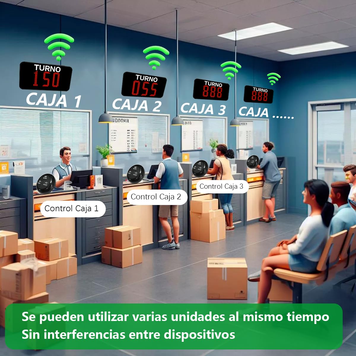 Sistema Gestion de Colas 3 Digitos con Pantalla Números y Impresora Turnos