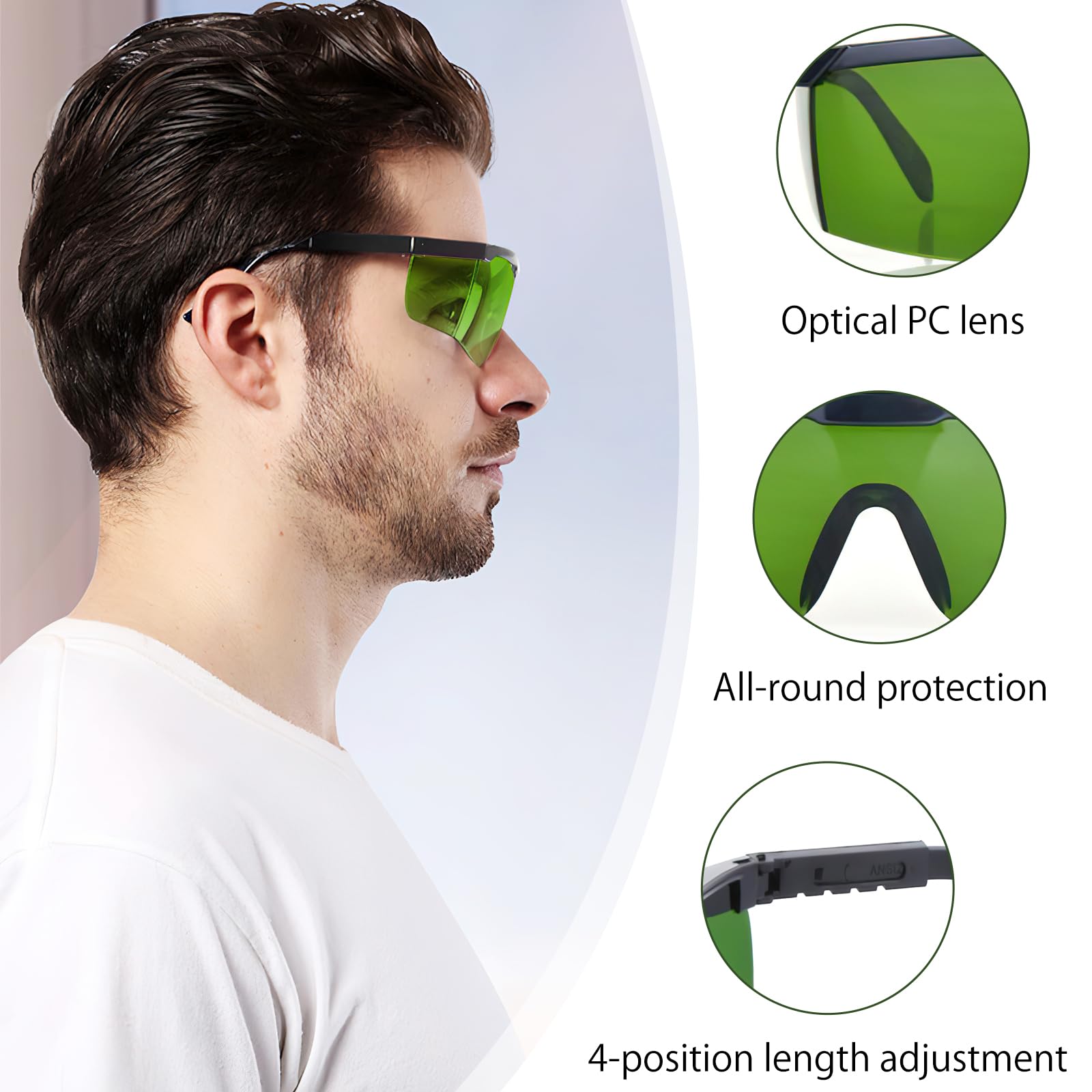 Laserowe okulary ochronne IPL 200 – 2000 nm, IPL do usuwania włosów i ochrony na podczerwień