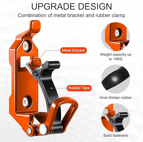 Miniatura 3 de Soporte de pala para portaequipajes de techo, soportes de montaje en pared, abrazaderas de goma de metal, kit de montaje de soporte de hacha de