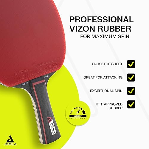 Miniatura 3 de JOOLA Duo Pro Juego de 2 Palas de Ping Pong - Palas Profesionales de Tenis de Mesa, Tres Pelotas Avanzadas de Ping Pong de Torneo de 3 Estrellas y