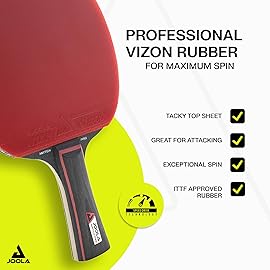 JOOLA Duo Pro Ping Pong Paddles Set of 2 - Professional Table Tennis Paddles, Three Advanced 3 Star Tournament Ping Pong Balls and Carrying Case - Advanced Table Tennis Rackets