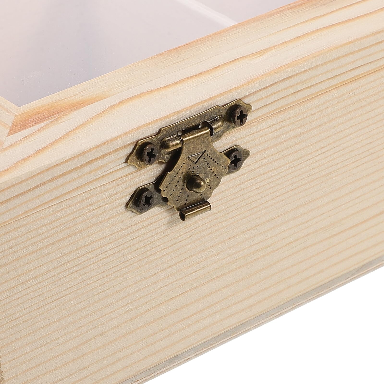 VALICLUD Contenitore per Pietre in Legno con Coperchio Trasparente Vetrina Scomparti per Campioni di Minerali e Cristalli Organizer per Collezionisti Principianti ed Esperti