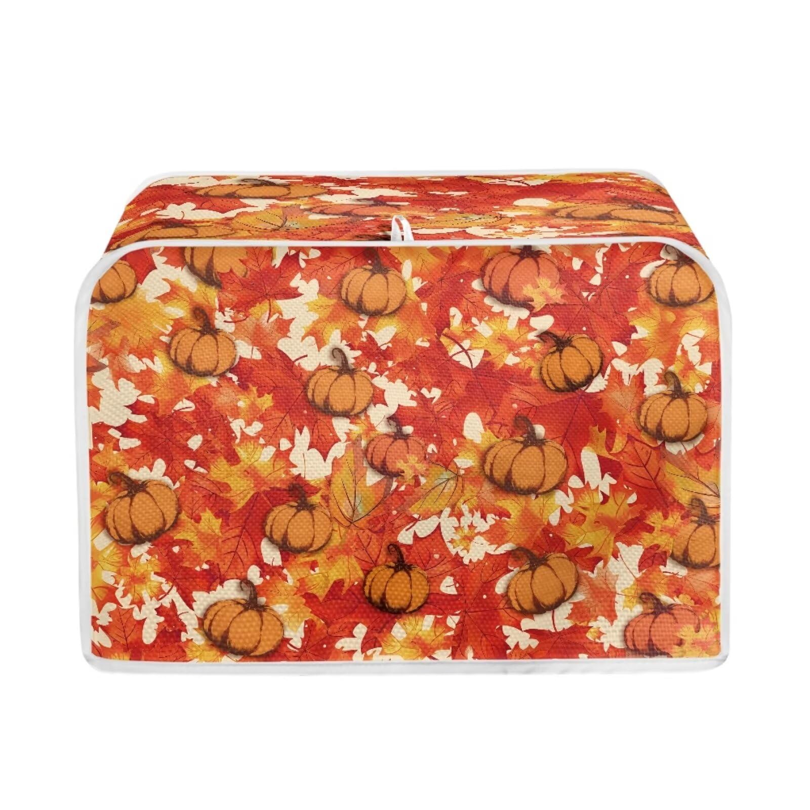 TOADDMOS Foldable Toaster Cover for 4 Slice Toaster Pumpkins Maple Leaves Kitchen Bread Machine Cover Appliance Dust Cover Protector
