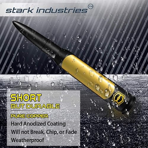 Miniatura 2 de Antena de repuesto negra para camión estilo bala de 50 cal, compatible con camionetas Chevrolet Silverado y GMC 1999-2020, cobre puro