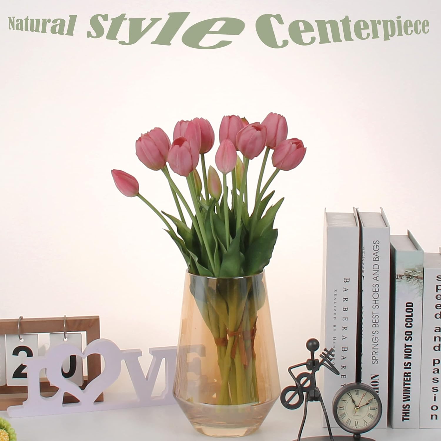 cn-Knight Lot de 20 tulipes artificielles de 40,6 cm au toucher réel, décoration intérieure & mariages, couleur violet - Description