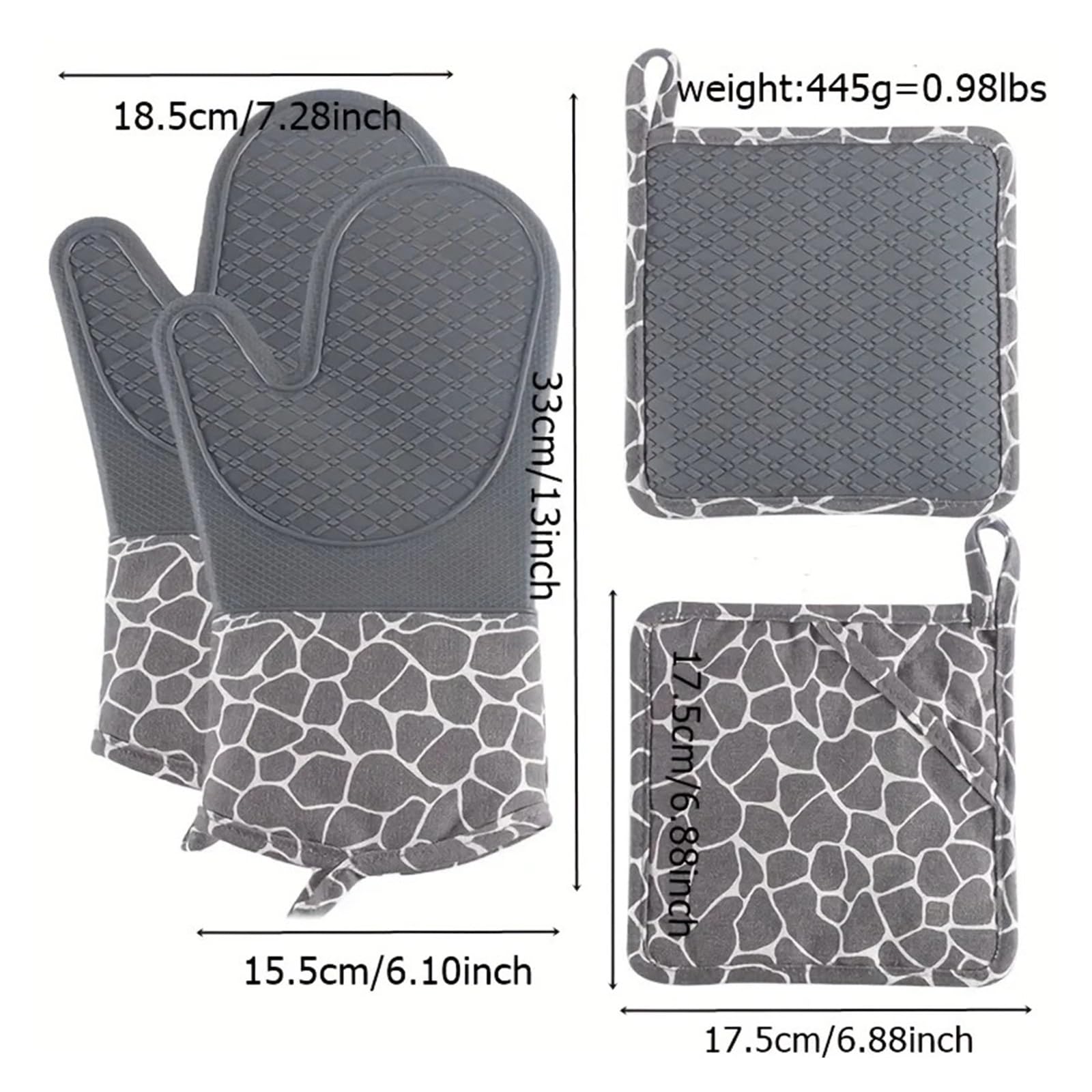 Mitaines de Four en Silicone Extra Longues, Outils Cuisine résistants à la Chaleur