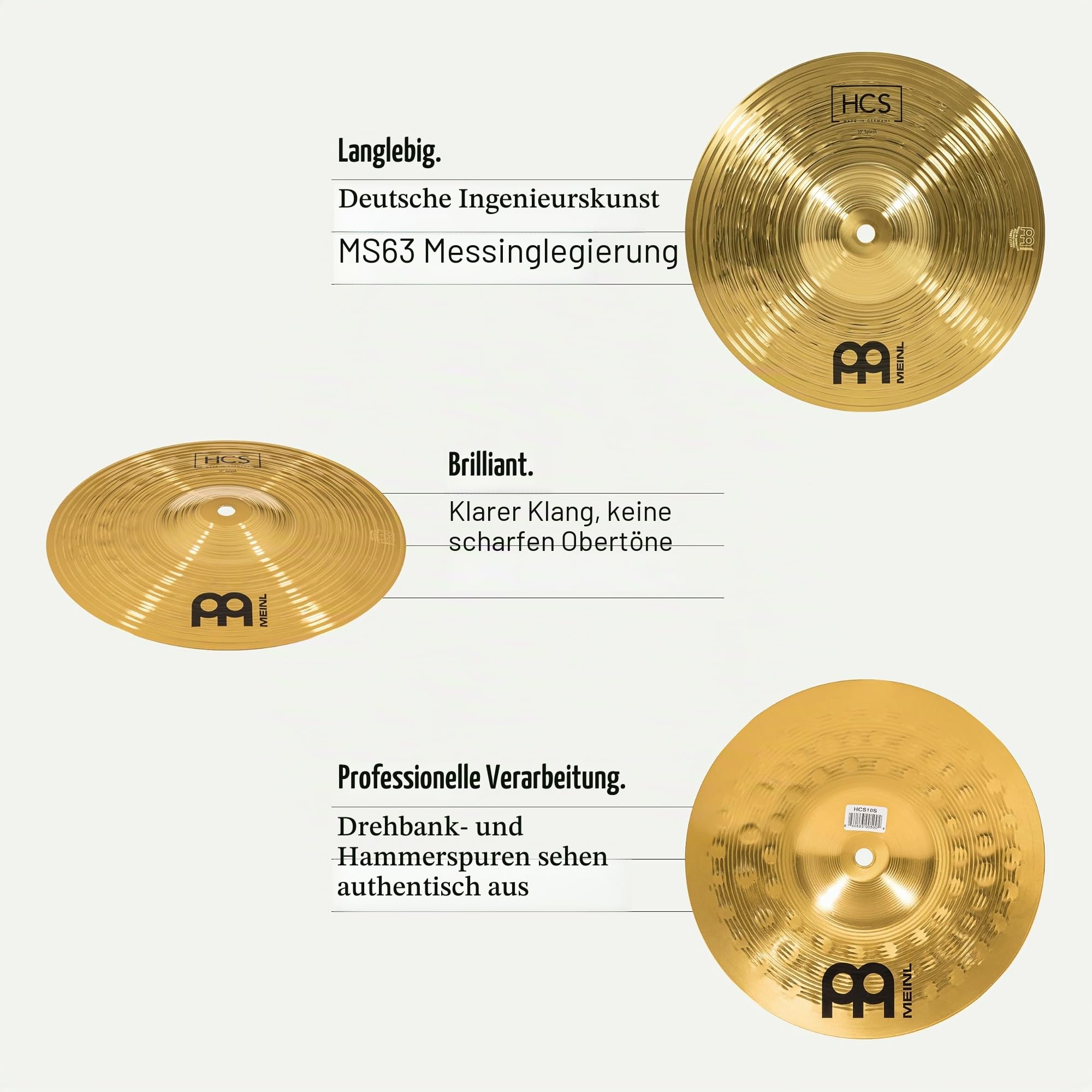 Meinl Cymbals HCS10S HCS Serie 25,40 cm (10 Zoll) Splash Becken