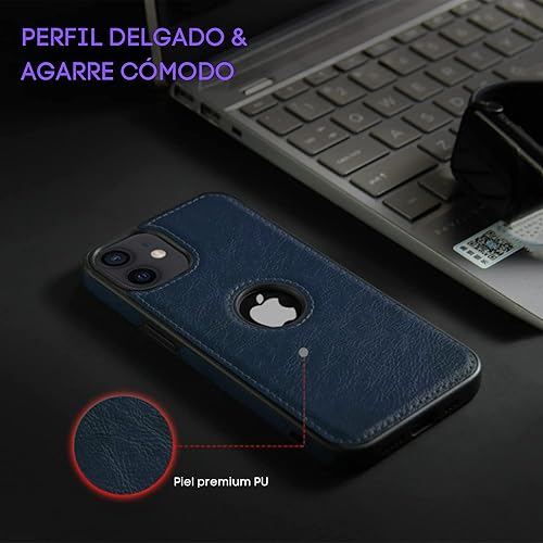 Miniatura 2 de Leather Case for iPhone XR Protective PU Leather Case (Navy Blue, iPhone XR)