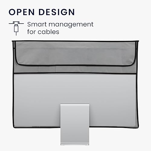 Miniatura 2 de kwmobile Funda compatible con monitor de 27 a 28 pulgadas, con almacenamiento adicional, color gris y negro
