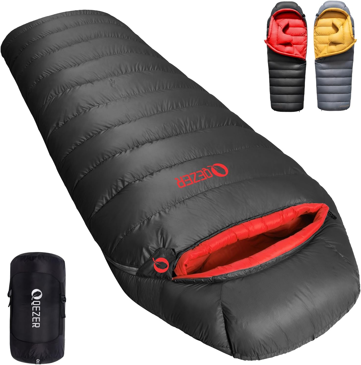 Ultralight 0°F Down Sleeping Bag for Adults – 620 Fill Power, Portable Pouch