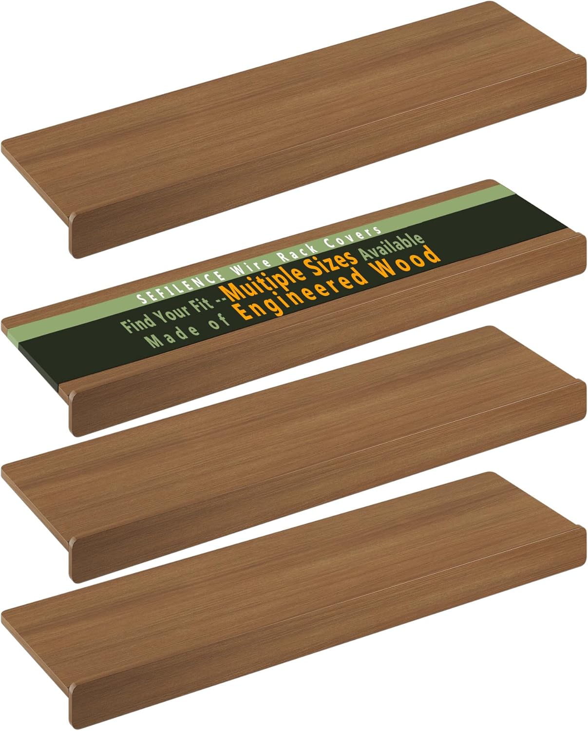 Wire Rack Covers for Shelves, Premium Engineered Wood Wire Shelf Covers for Pantry, Closet(1pcs, 24" W x 12" D)