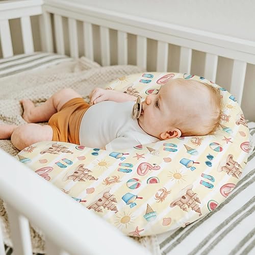 Miniatura 5 de Fundas de almohada de lactancia para niños y niñas, para verano, playa, helado, arena, flamenco, sol, guardería, almohadas para lactancia materna,