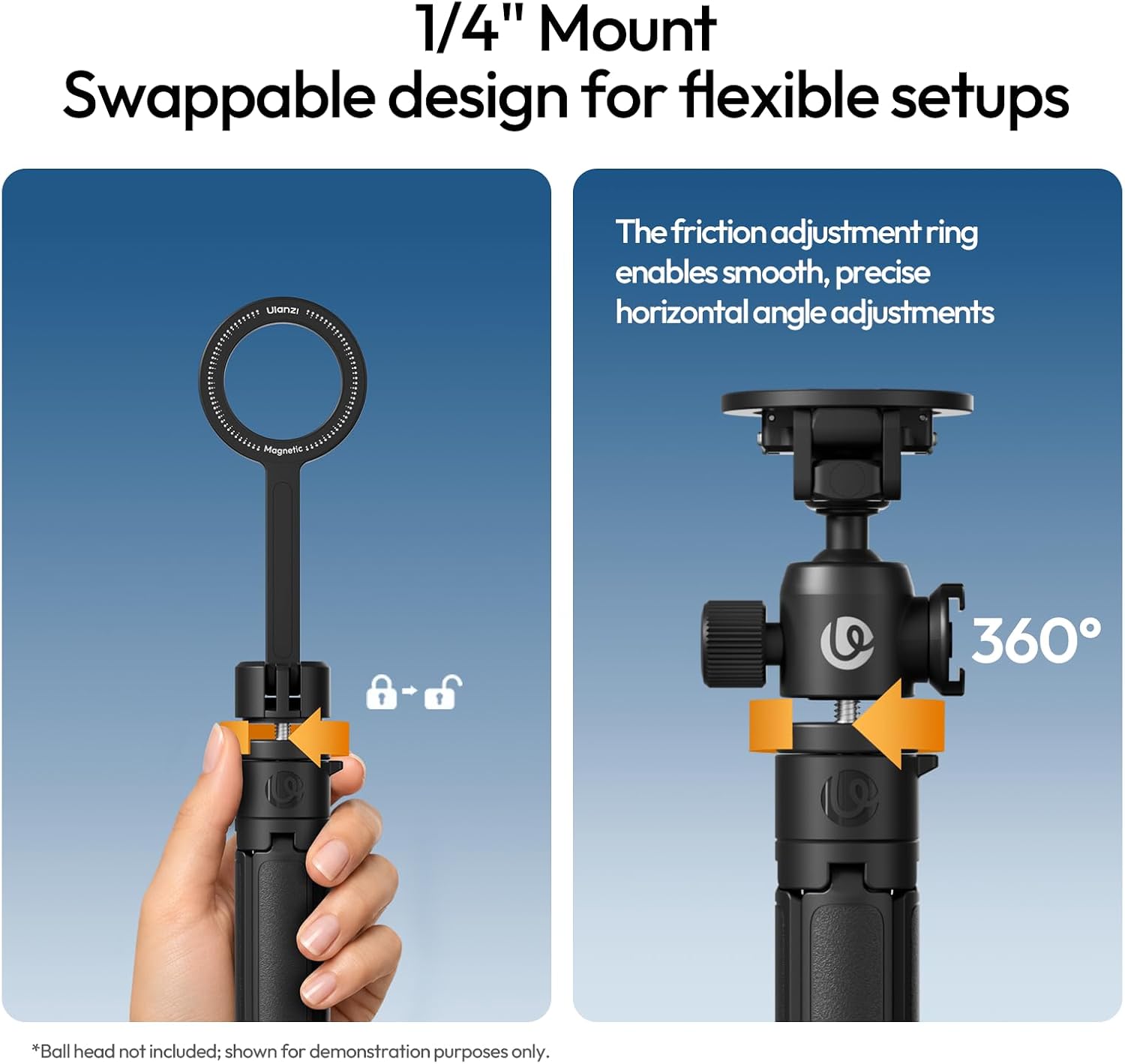 ULANZI MT18 Desktop Magnetic Tripod Selfie Stick for iPhone/Android