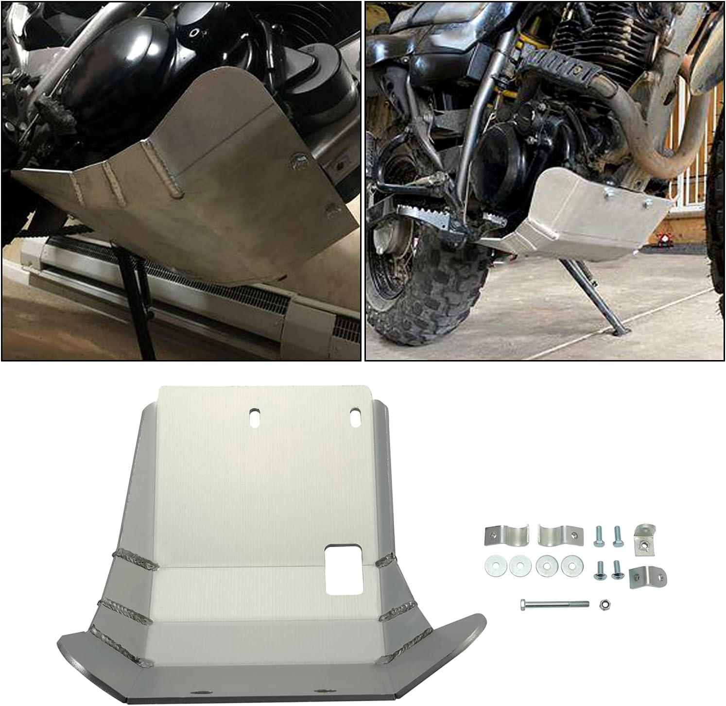 KUAFU Aluminum Skid Bash Plate Compatible with 1987-2024 Yamaha TW200 models Motorcycle Skid Plate Replacement Engine Guard