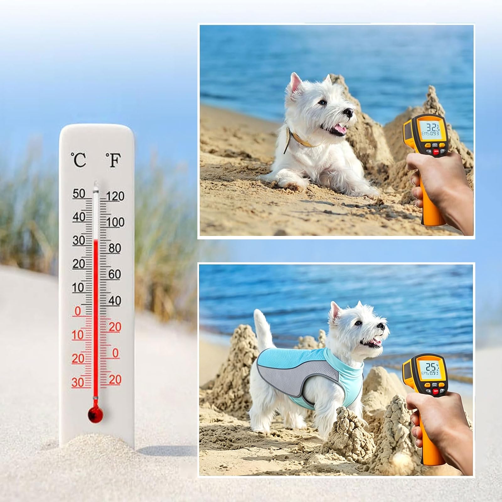 Hund Kühlweste, Kühlweste für Hunde zur Abkühlung im Sommer, Atmungsaktive Hundekühlweste mit Hitzeschutz & Sonnenschutz, Outdoor Cooling Vest Dog,Elastisches Hunde Tshirt (Blau,XL)