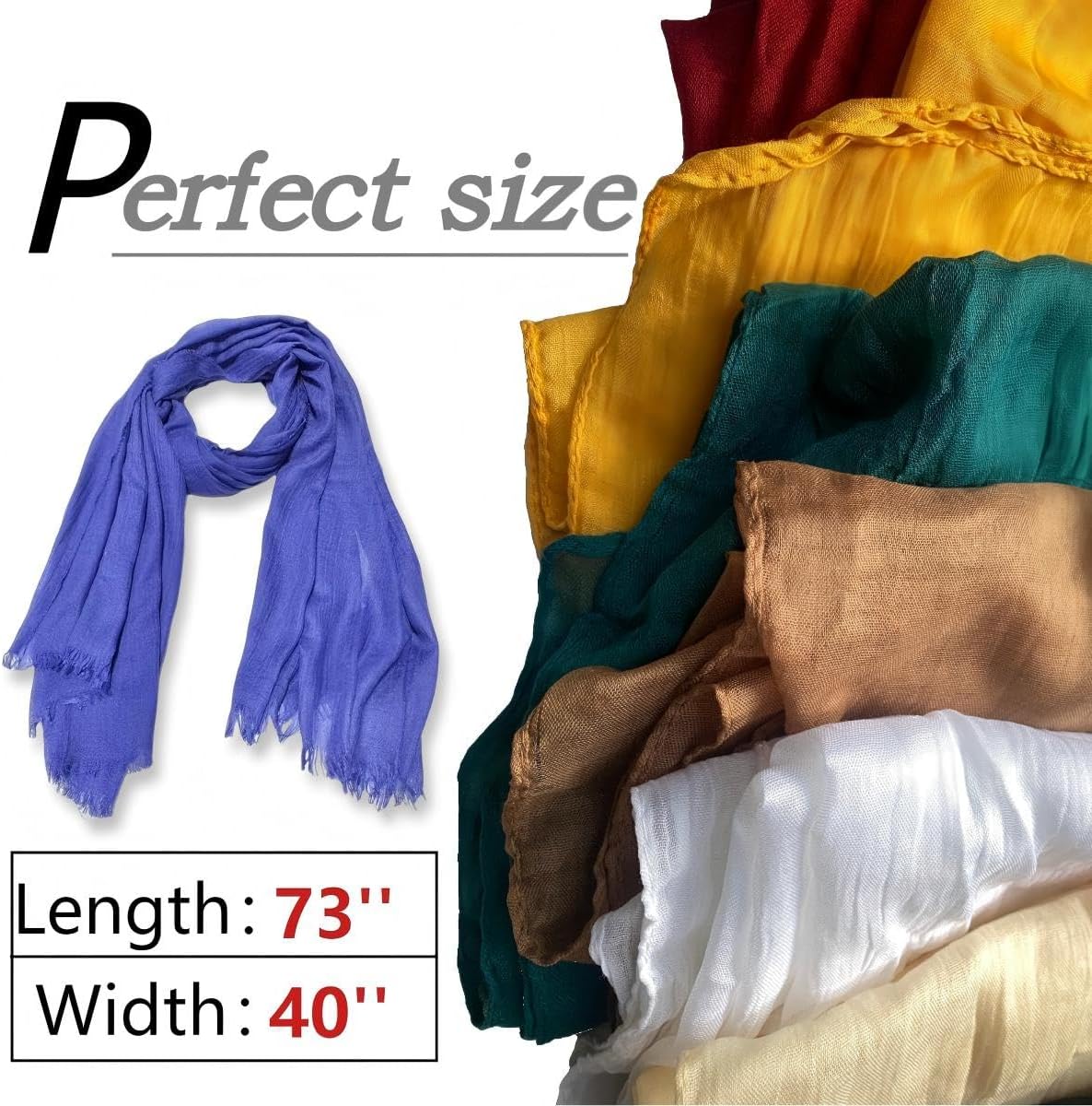 Cotton Linen Blend Fashion Scarf - Image 3