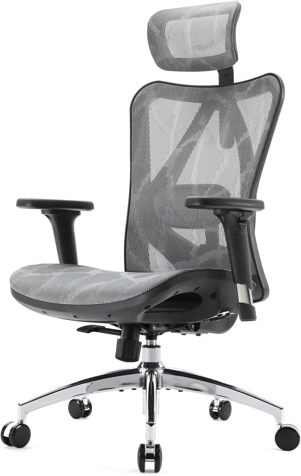 SIHOO Ergonomic Office Chair with Adjustable Lumbar Support and 3D Armrests, Full Mesh High Back Chair, Breathable and Comfortable at Home or Office.(Grey)…