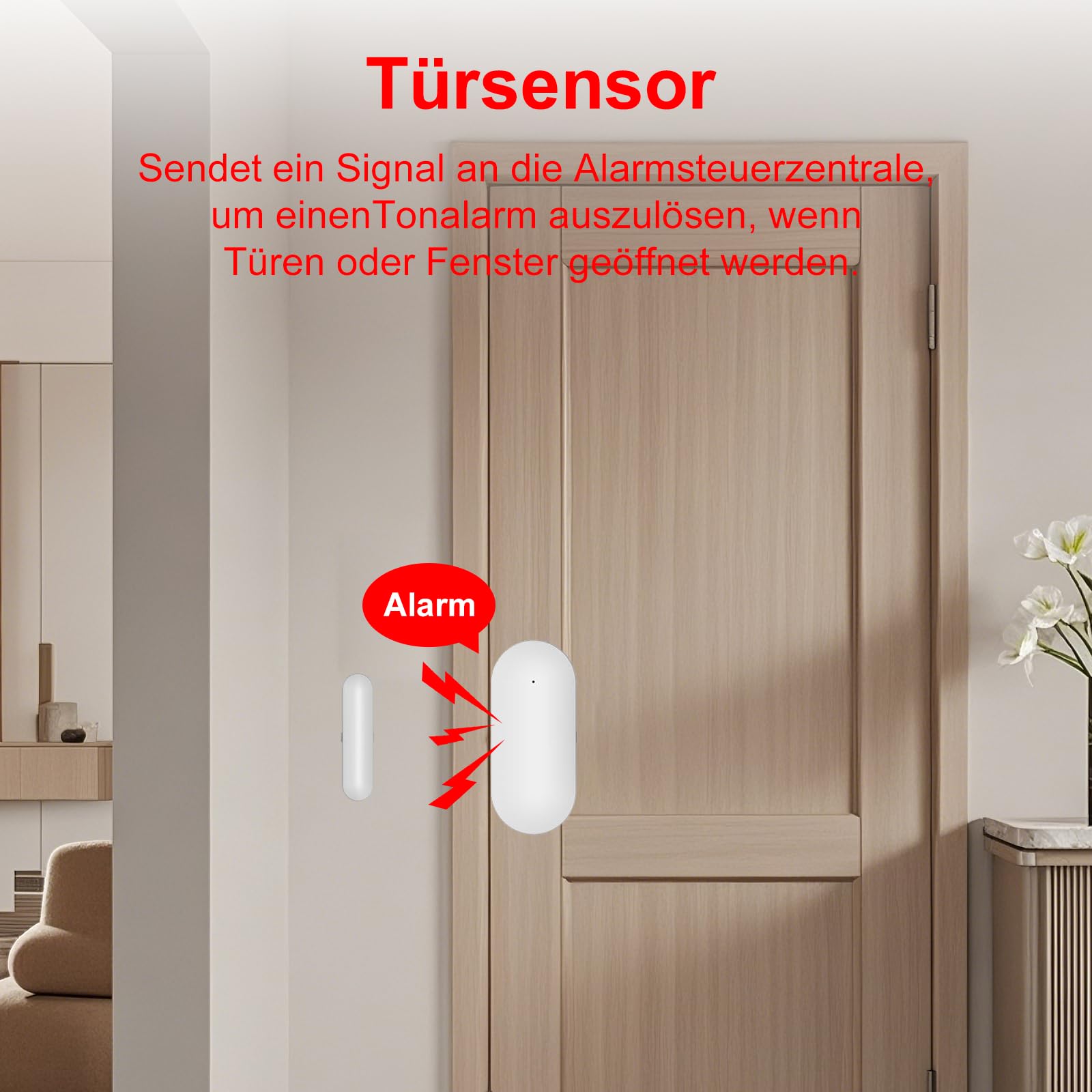Alarmanlage Haus WLAN + 4G ohne Monatsgebühr, 4,3" Touchscreen, App-Steuerung mit SMS & Batteriewarnung – Sicherheitssystem für Haus & Alarmanlage Wohnung, Alexa kompatibel (24-teiliges Set)