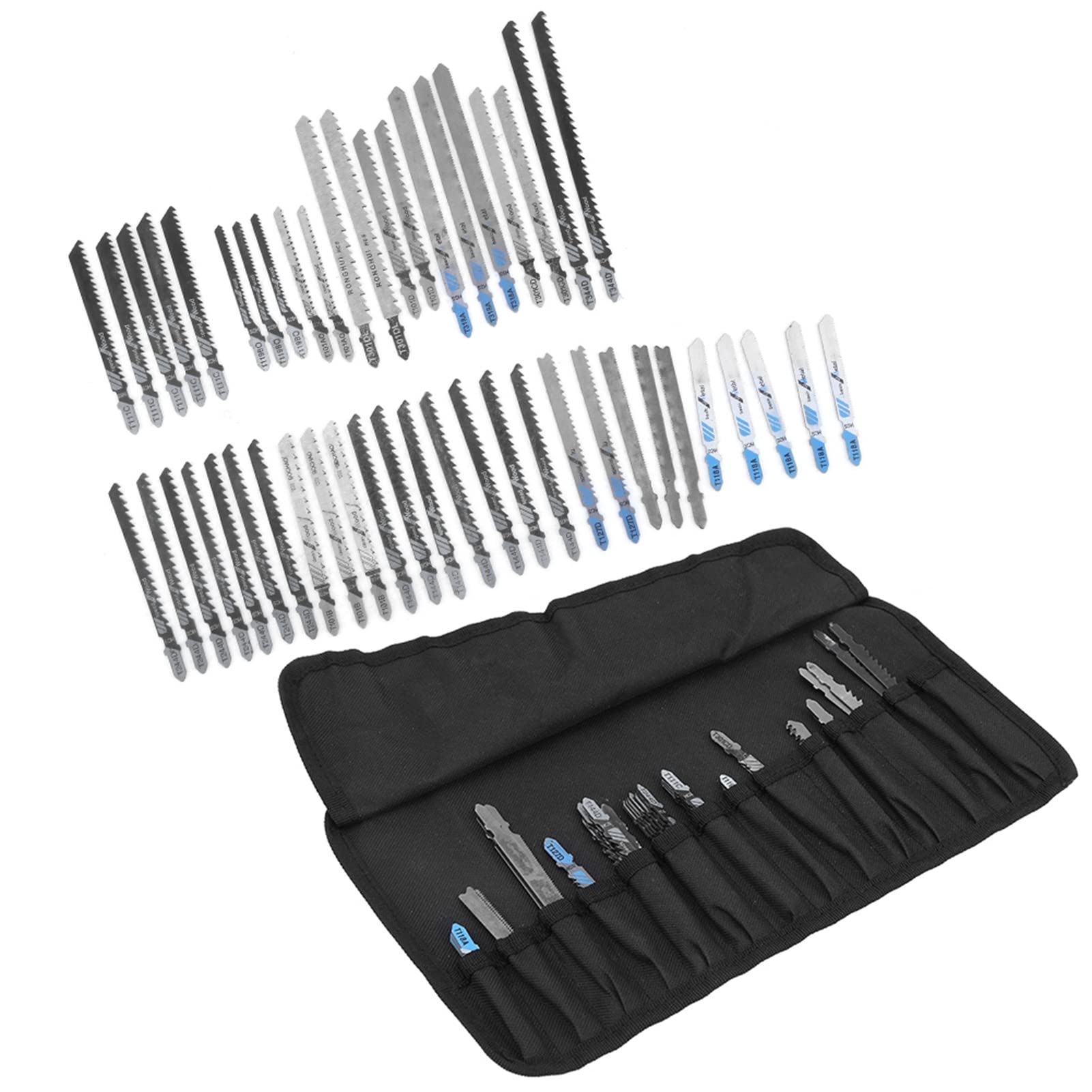 48Pcs Jig Saw Blades Set T Shank Metal Universal Fine Mddle Tooth Kit Cutting Tools with Storage Case T119B -T111C