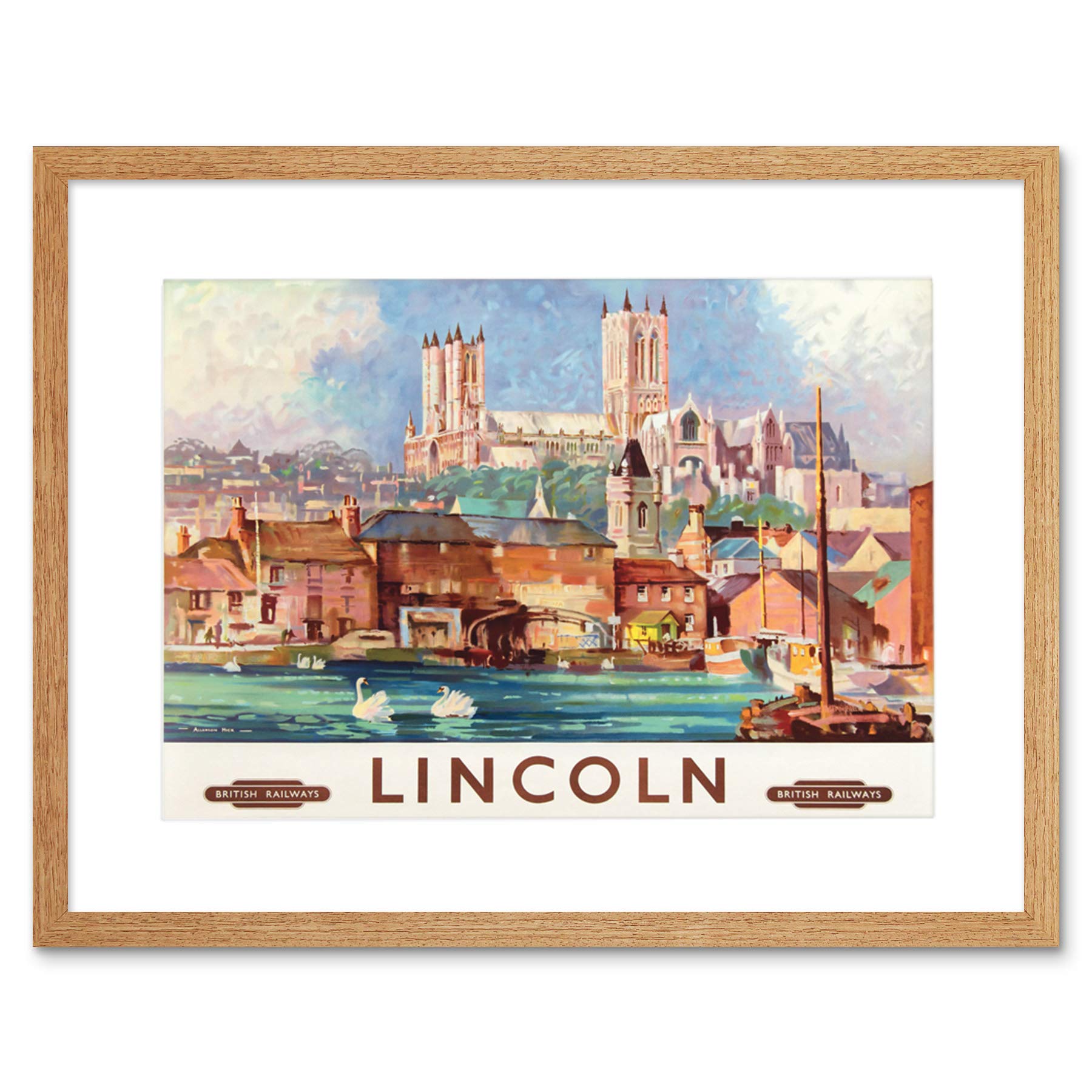 Wee Blue Coo Travel Lincoln England British Railwayss Picture Framed Wall Art Print