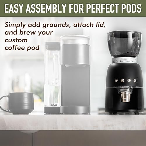 Miniatura 6 de Molinillo de café de una sola porción - Molinillo automático de rebabas para cápsulas reutilizables - Nunca vuelva a comprar cápsulas