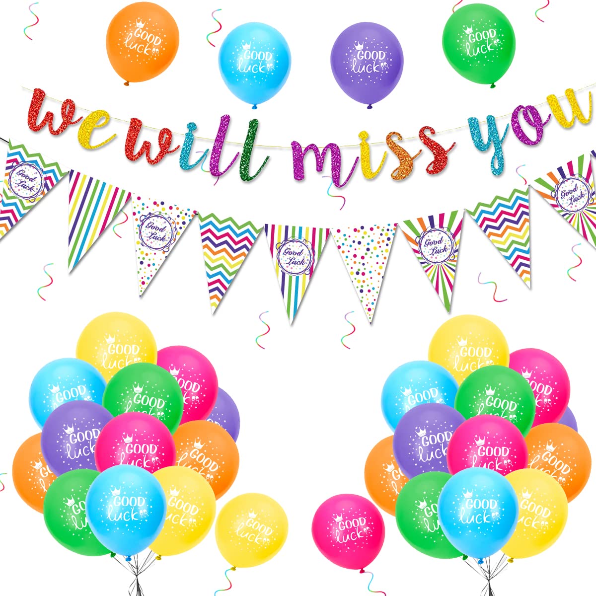Buy We Will Miss You Banner Decorations Multicolor Good Luck Banner
