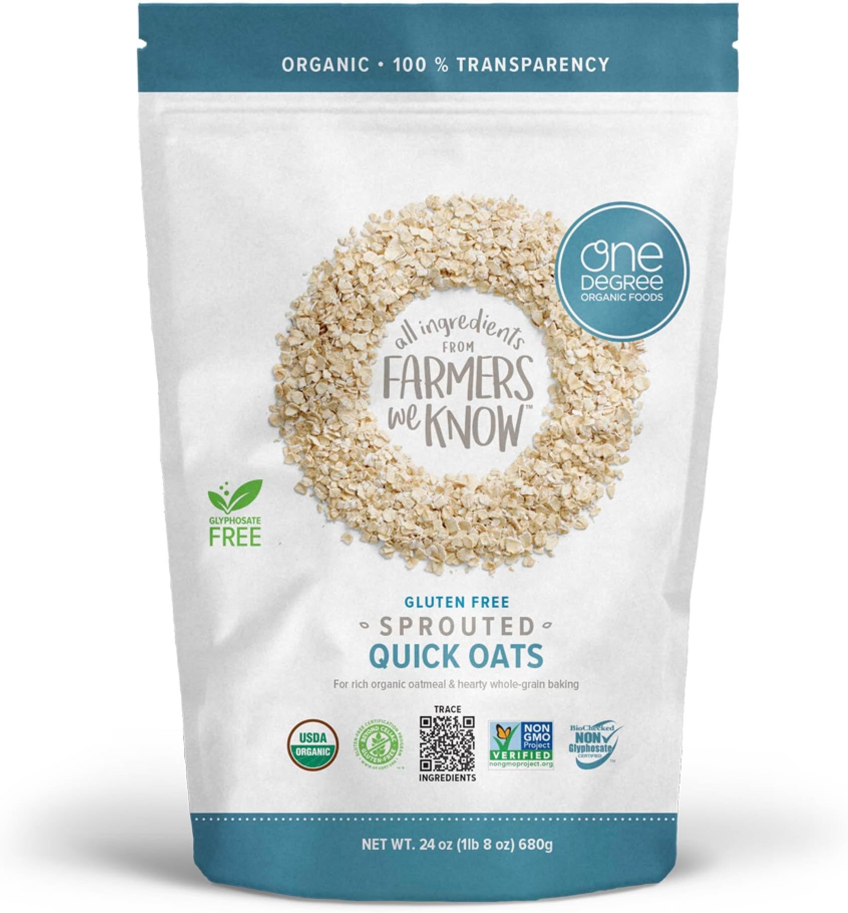 Gluten Free Sprouted Quick Oats, 24oz