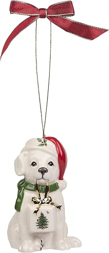 Spode Christmas Tree Dog Ornament, Festive Tree Decoration for Holiday Celebrati
